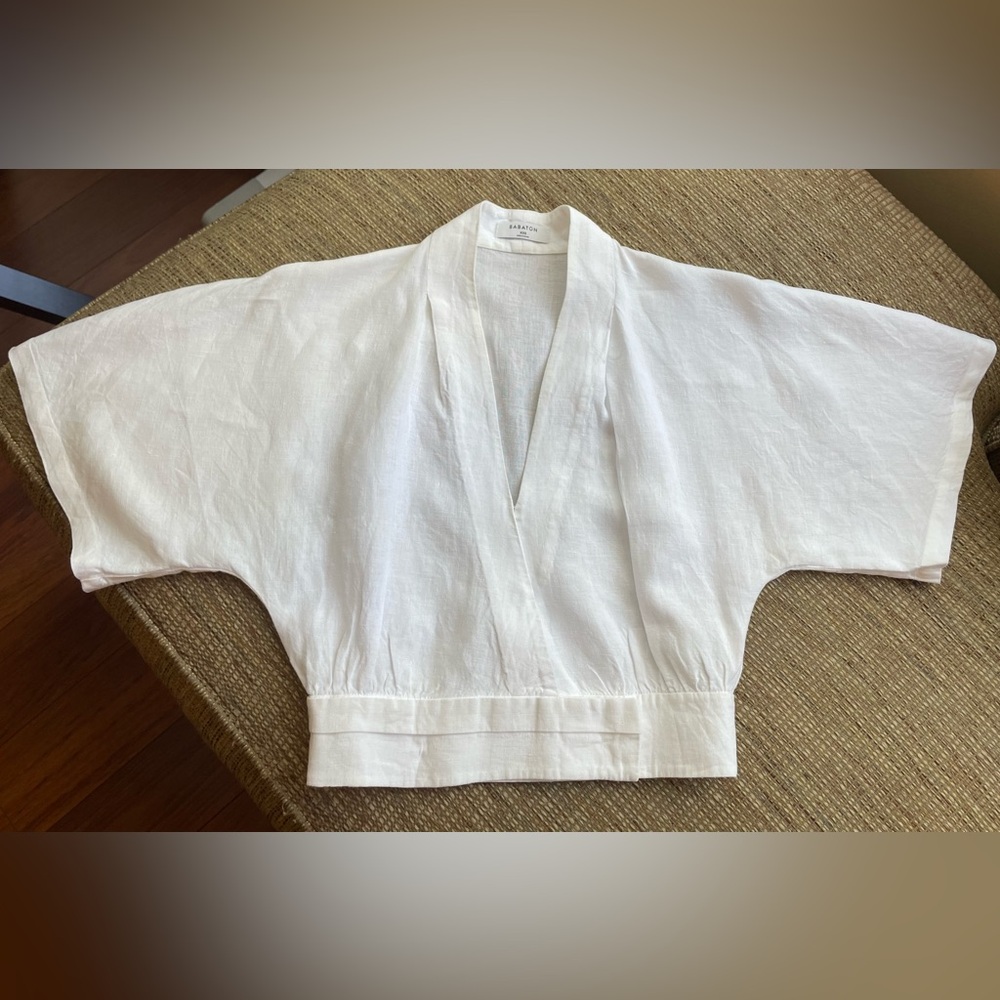 Aritzia 100% Linen Cropped Top XXS